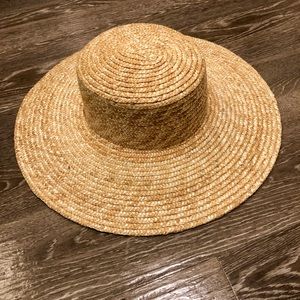 Large straw boater hat